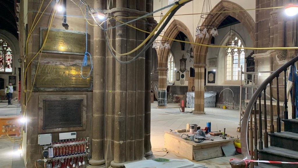 Inside Leicester Cathedral