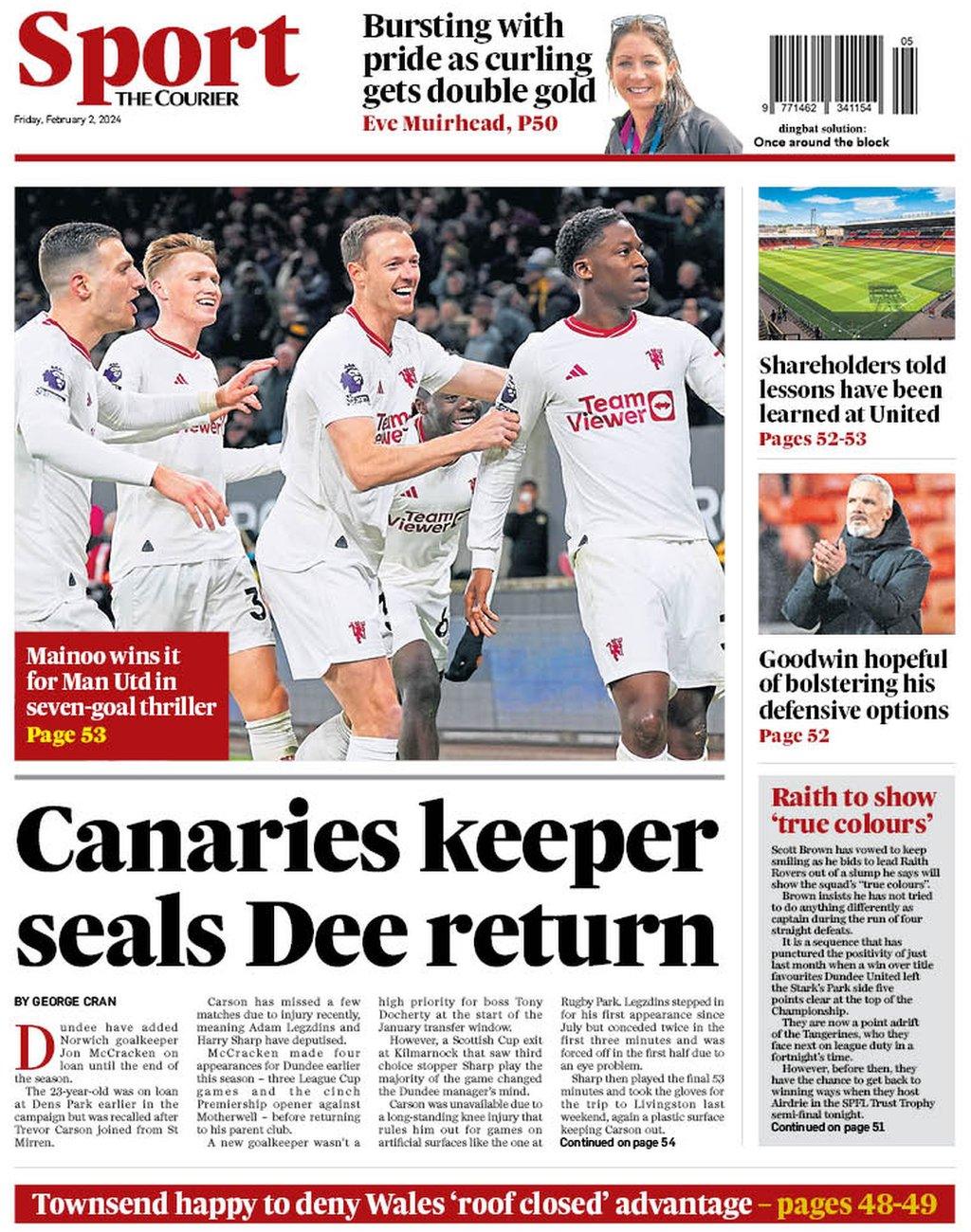 The back page of the Courier on 020224