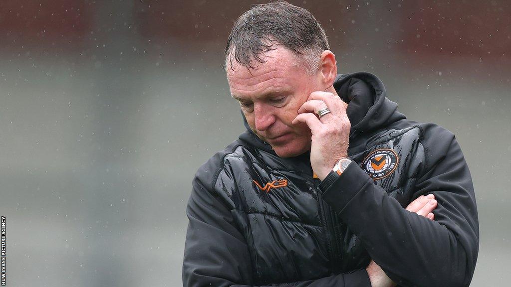 Newport manager Graham Coughlan on the touchline