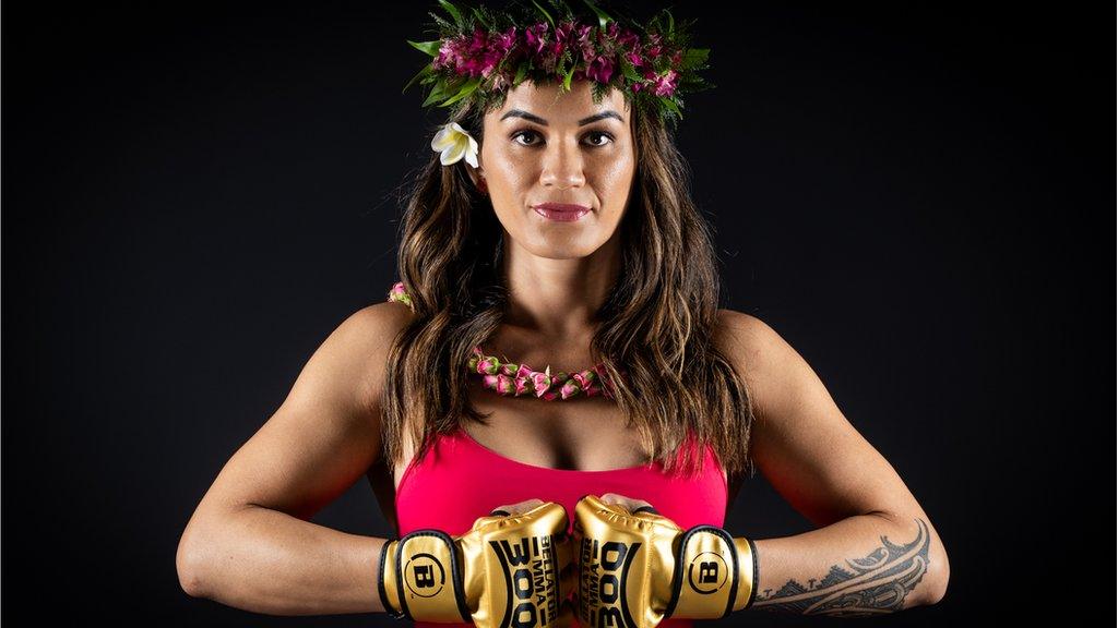 Ilima-Lei Macfarlane wears golden gloves