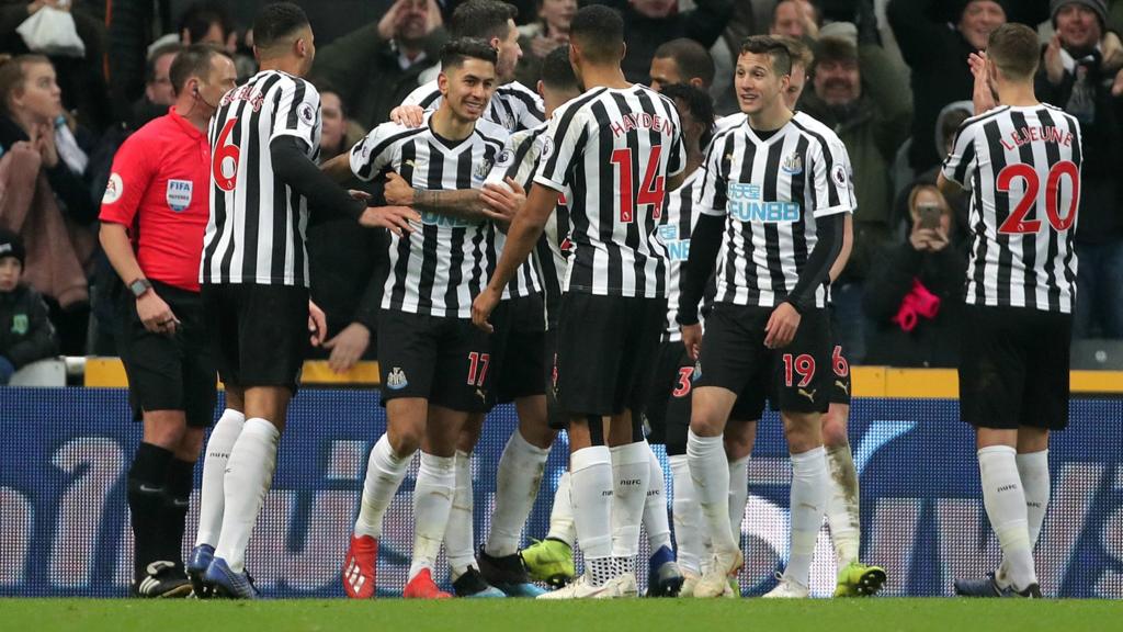 Newcastle players celebrate