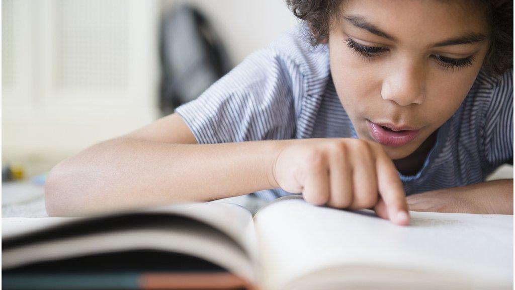 A child reading a book