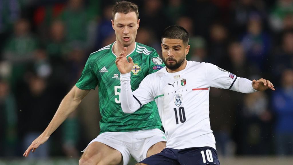 Jonny Evans and Italian player