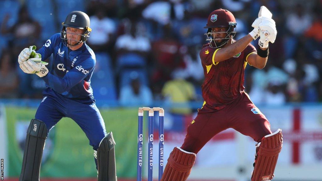 Shai Hope batting v England