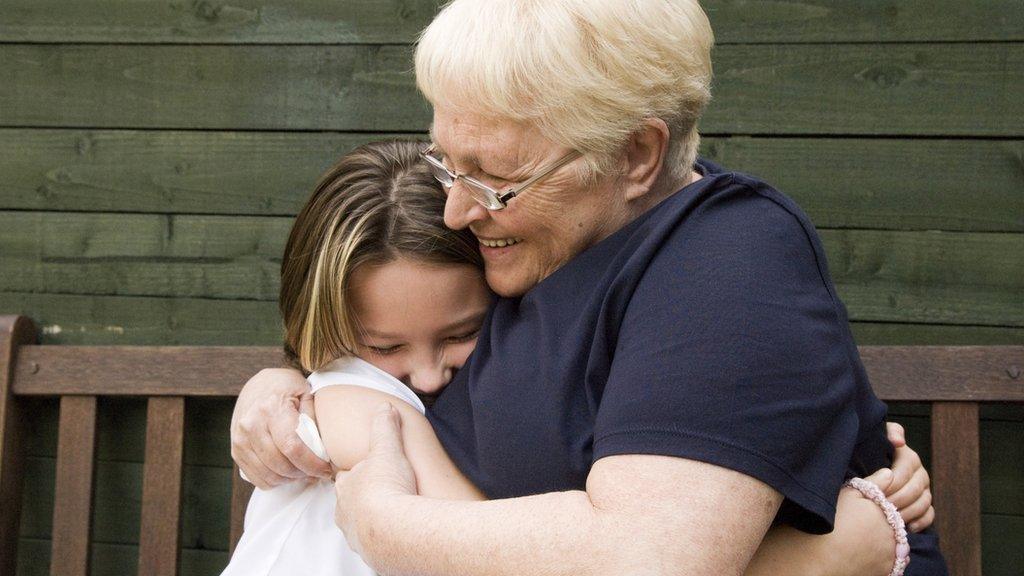 Child hugging their