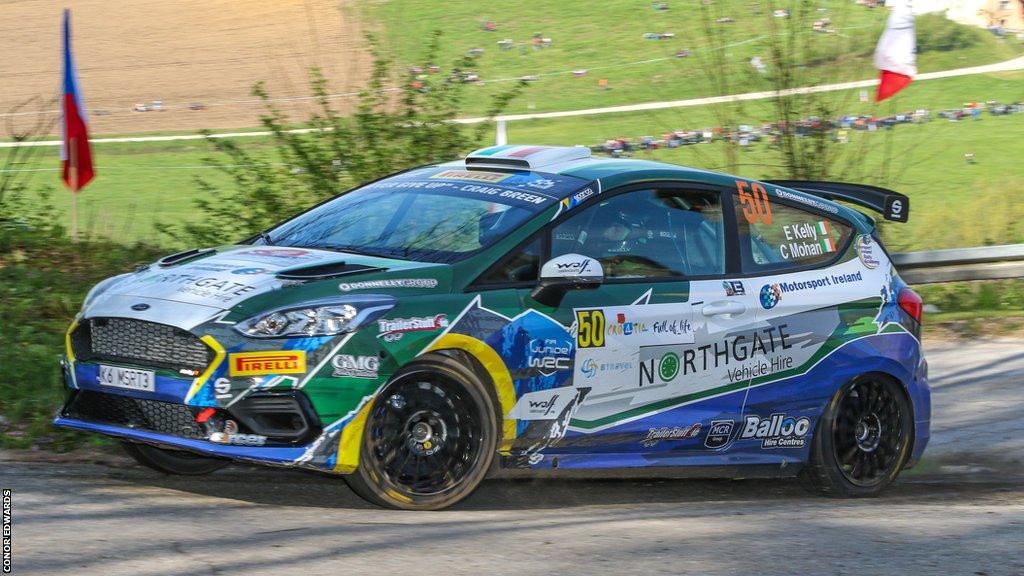 Eamonn Kelly won his first Junior WRC round on a difficult weekend for Irish rallying