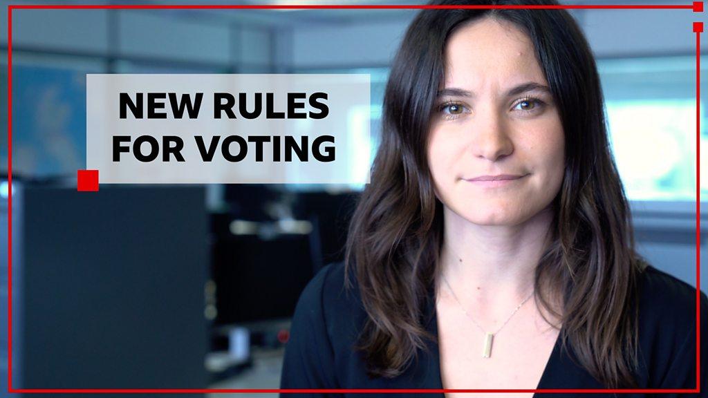 Political correspondent Ione Wells with the words "New rules for voting"