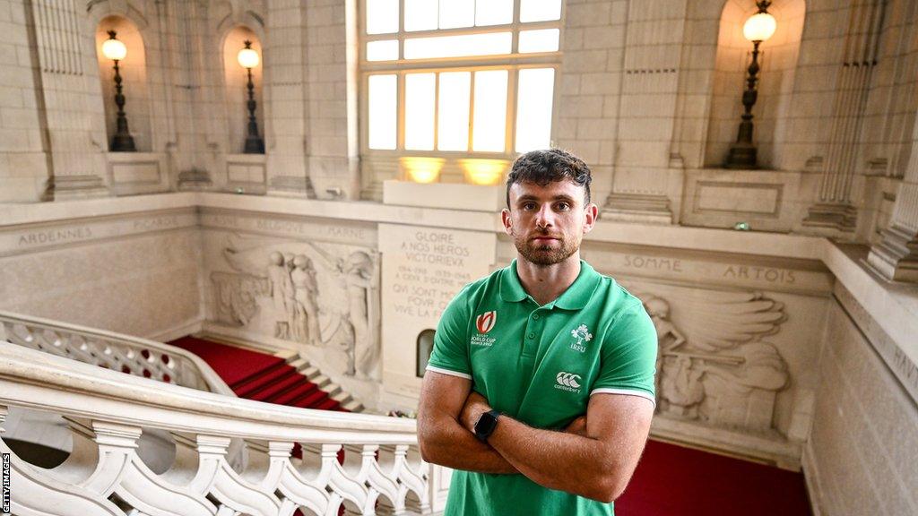 Hugo Keenan poses for a portrait at the Tours Town Hall