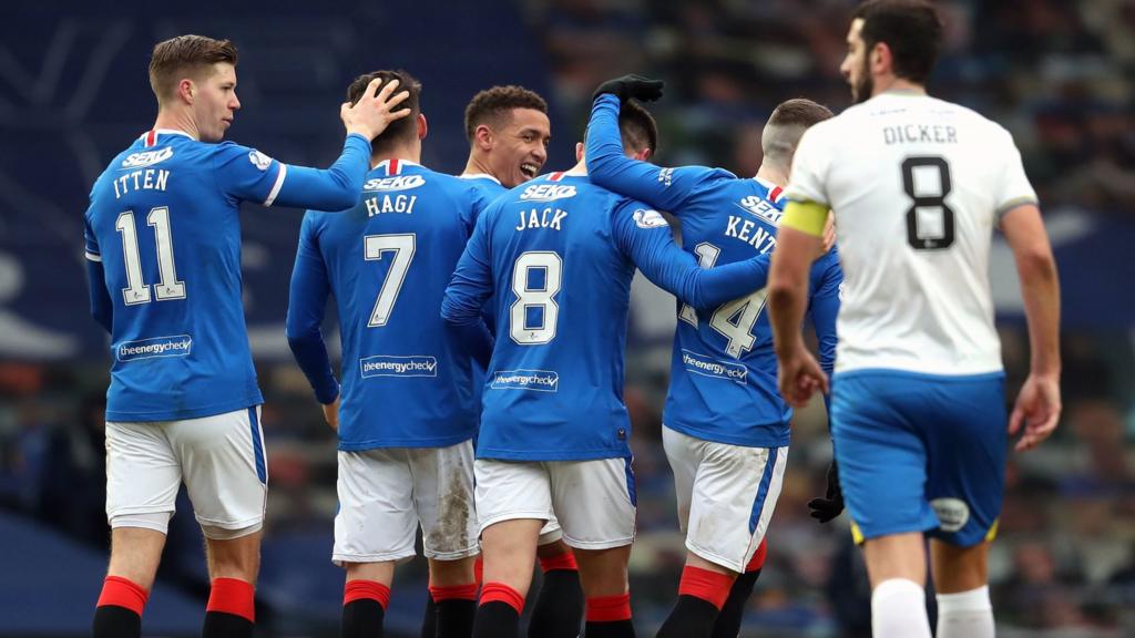 Ryan Jack celebrates his opener for Rangers