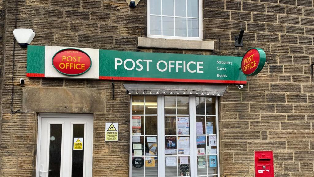 Front of post office shop signage