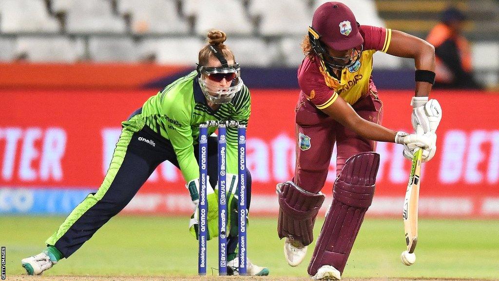 Ireland wicketkeeper Mary Waldron and West Indies captain Hayley Matthews