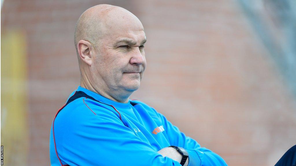 Richard Hill watches from the sidelines during his spell in charge of Eastleigh in 2017