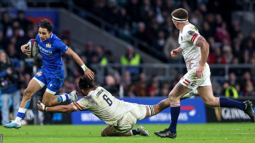 Ange Capuozzo in action against England