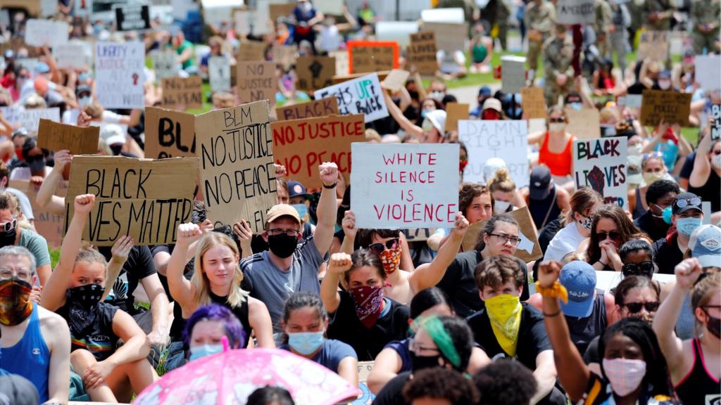 Protest in St Paul, Minnesota over the death of George Floyd, 2 June