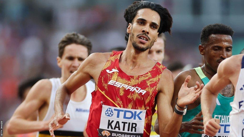 Mohamed Katir competes in the 5,000m