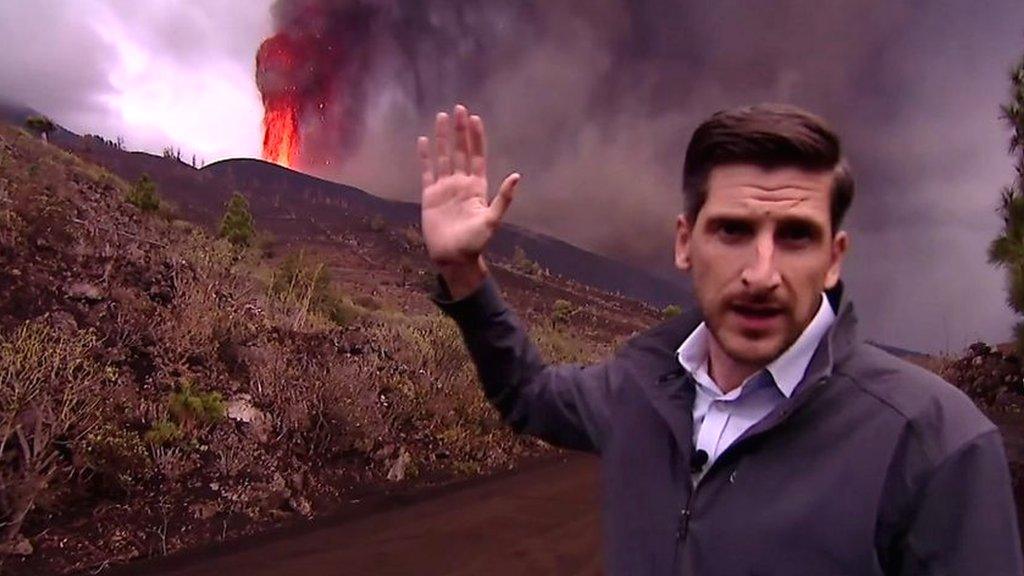 Dan johnson reporting near volcano