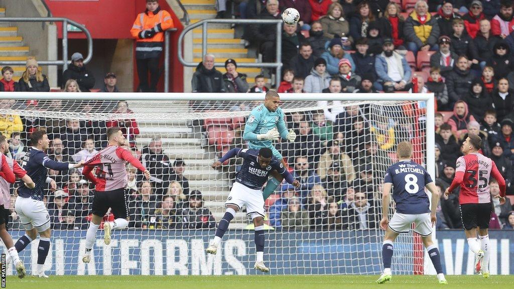 Japhet Tanganga heads Millwall into an early lead at Southampton