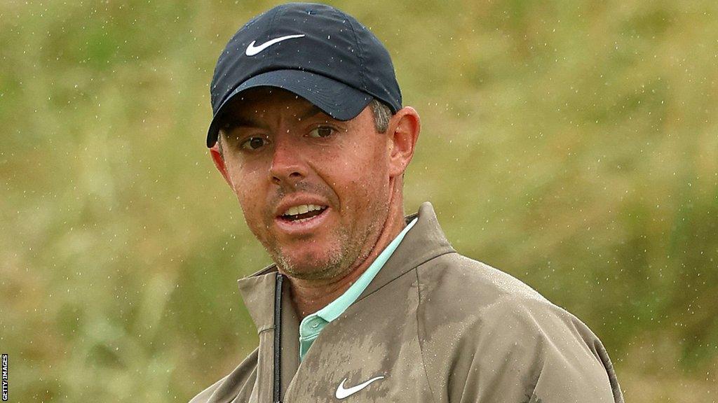 Rory McIlroy in action at The Open