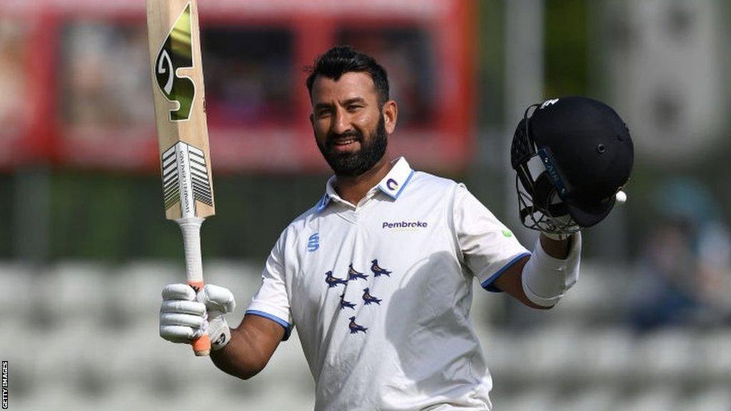 Cheteshwar Pujara hit his eighth century in 12 matches for Sussex