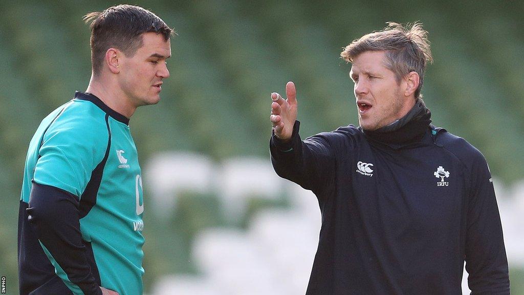 Ireland captain Johnny Sexton and defence coach Simon Easterby