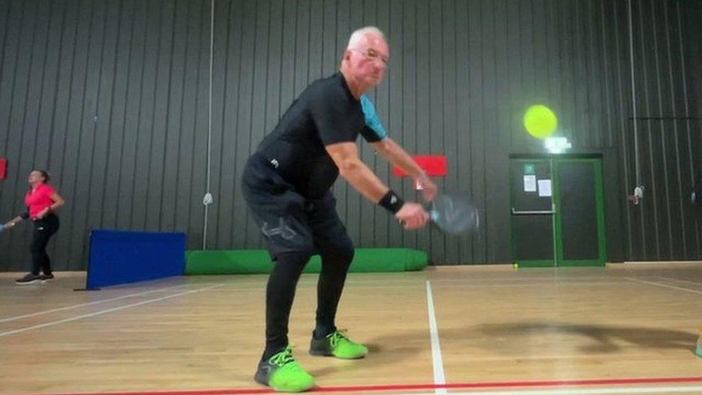 Mike Pollard playing pickleball