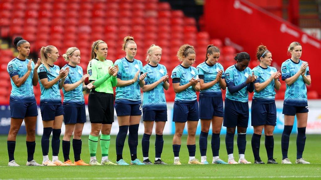 London City Lionesses join in with a round of applause for Maddy Cusack