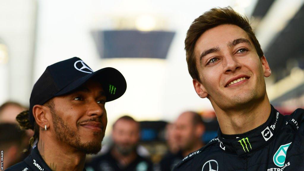 Lewis Hamilton and George Russell