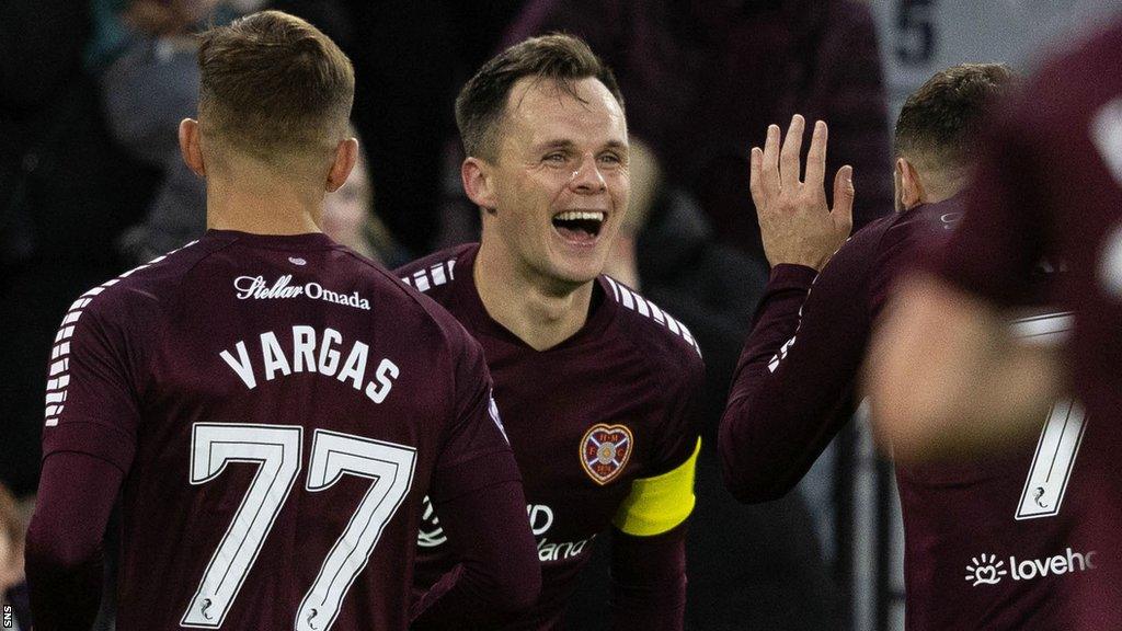 Lawrence Shankland playing for Hearts