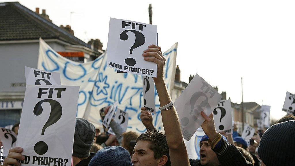 Portsmouth fans protest against club ownership in 2010