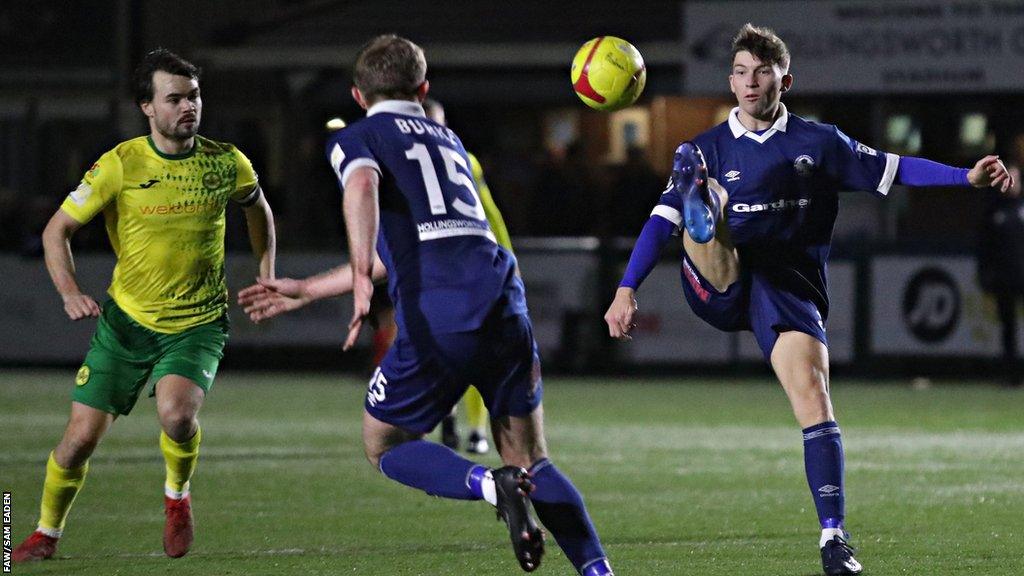 Airbus UK's Sam Rickett in action in the defeat against Caernarfon