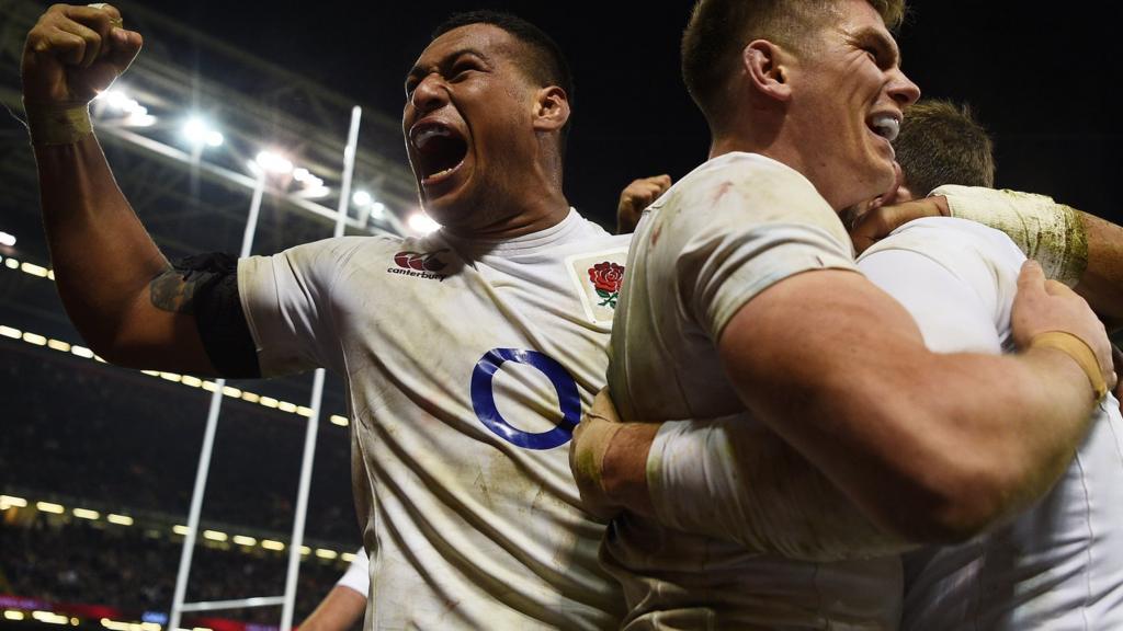 England's players celebrate