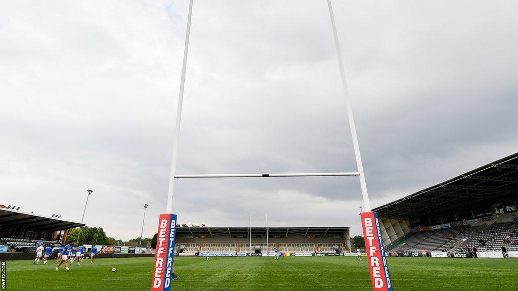 Rugby posts at Kingston Park in Newcastle