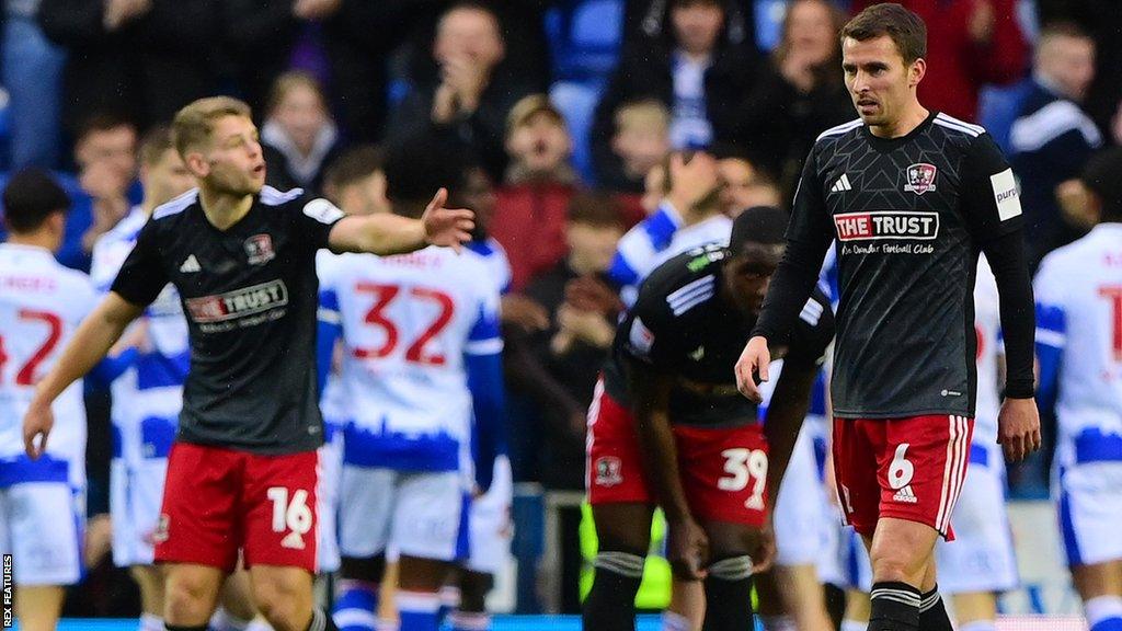 Exeter City players at Reading