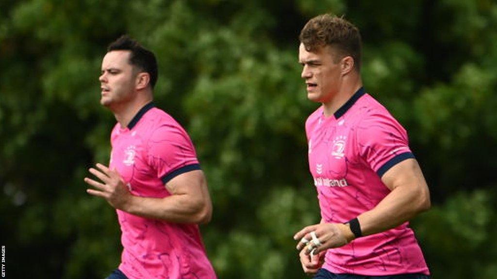 James Ryan and Josh van der Flier training with Leinster