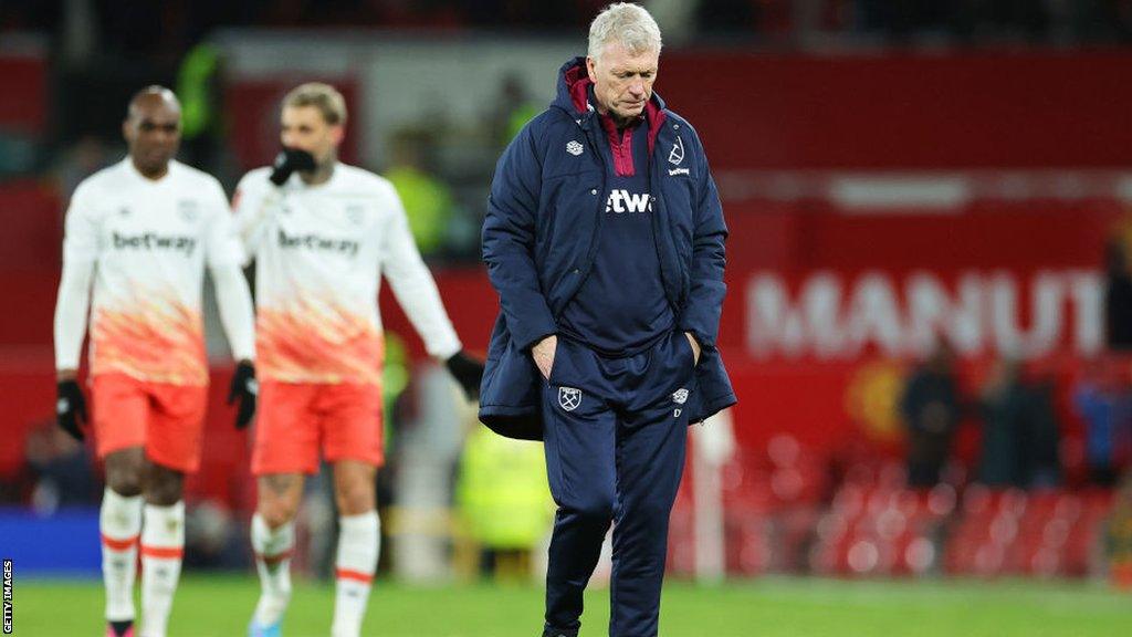 David Moyes reacts to defeat against Manchester United