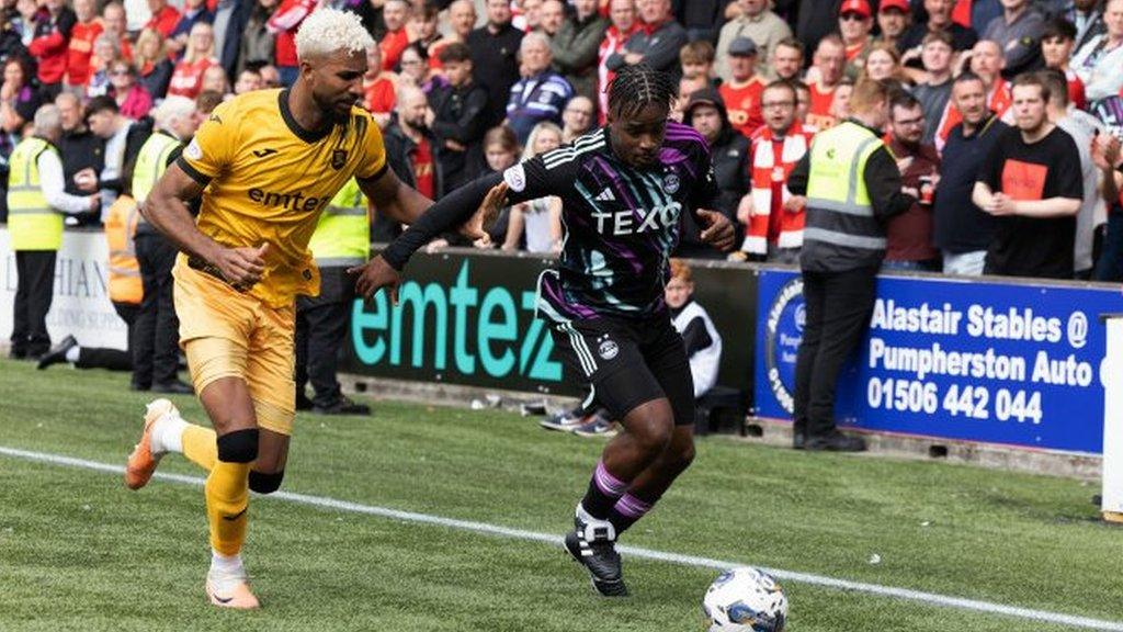 Duk of Aberdeen running down the wing