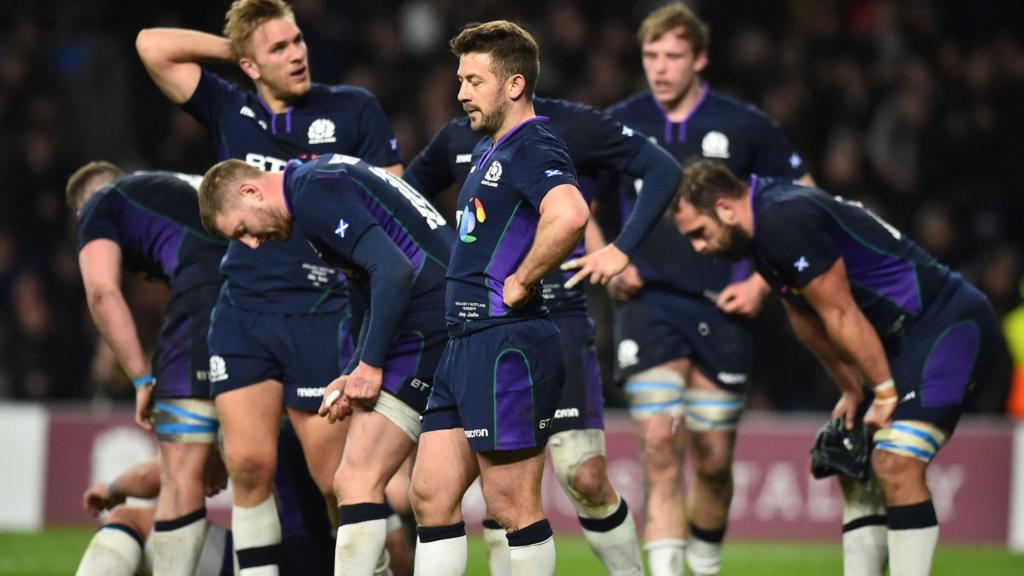 Scotland players dejected