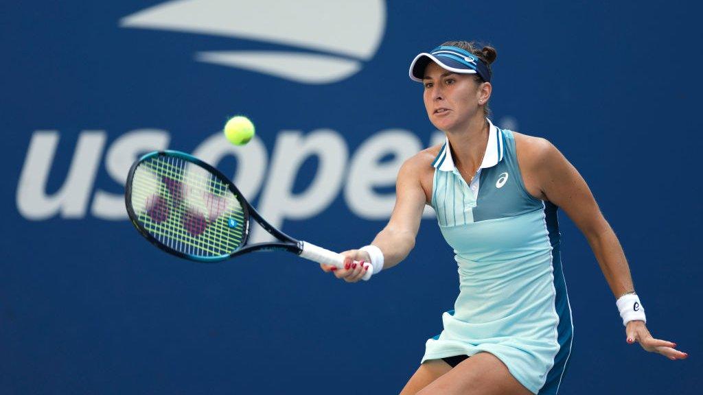 Belinda Bencic plays at the 2023 US Open