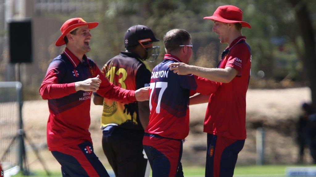 Jersey celebrate a wicket