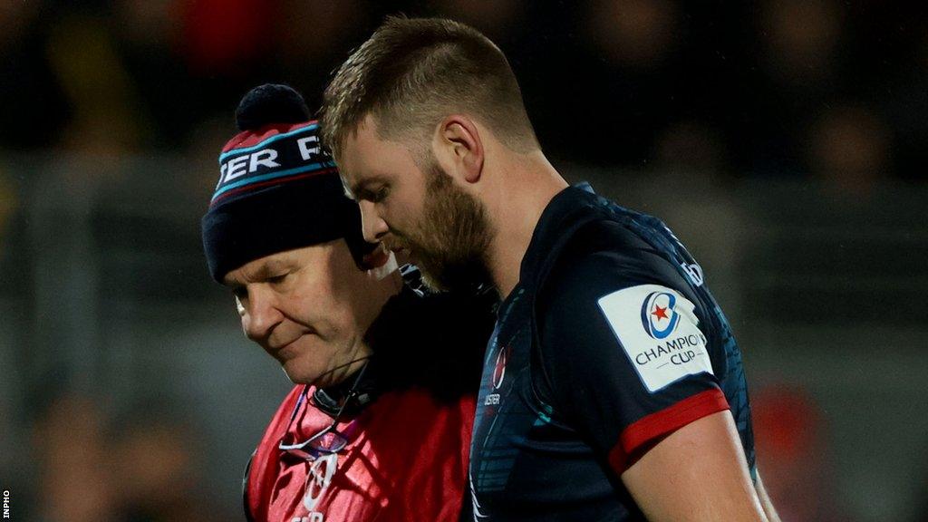 Iain Henderson retires hurt during Saturday's narrow 7-3 defeat by La Rochelle