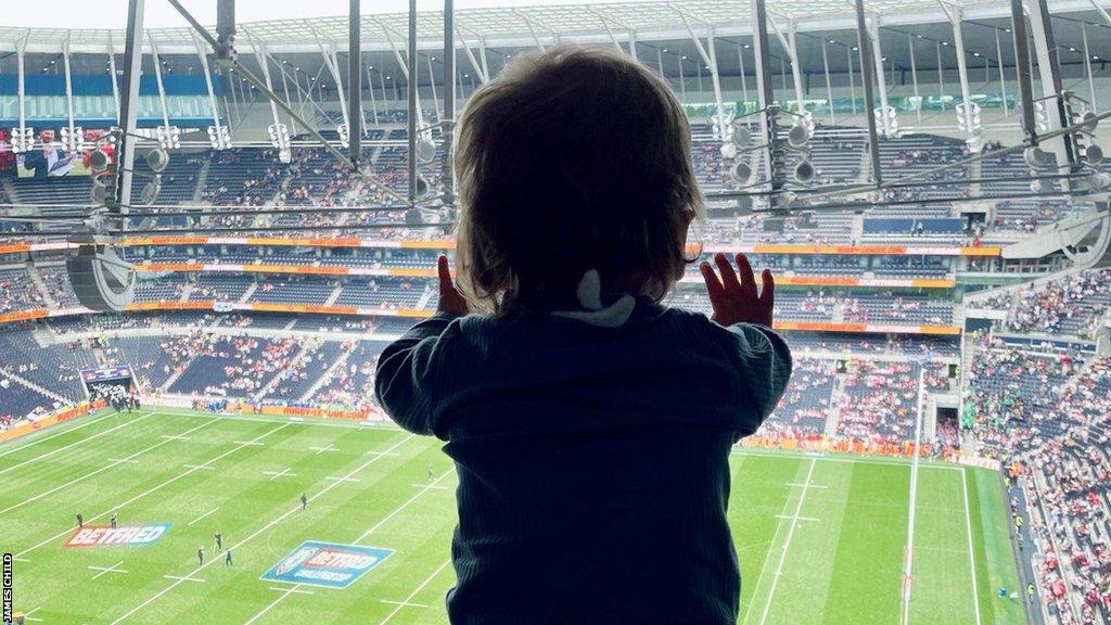 James Child's son looks on as he referees the Challenge Cup semi-final in 2022