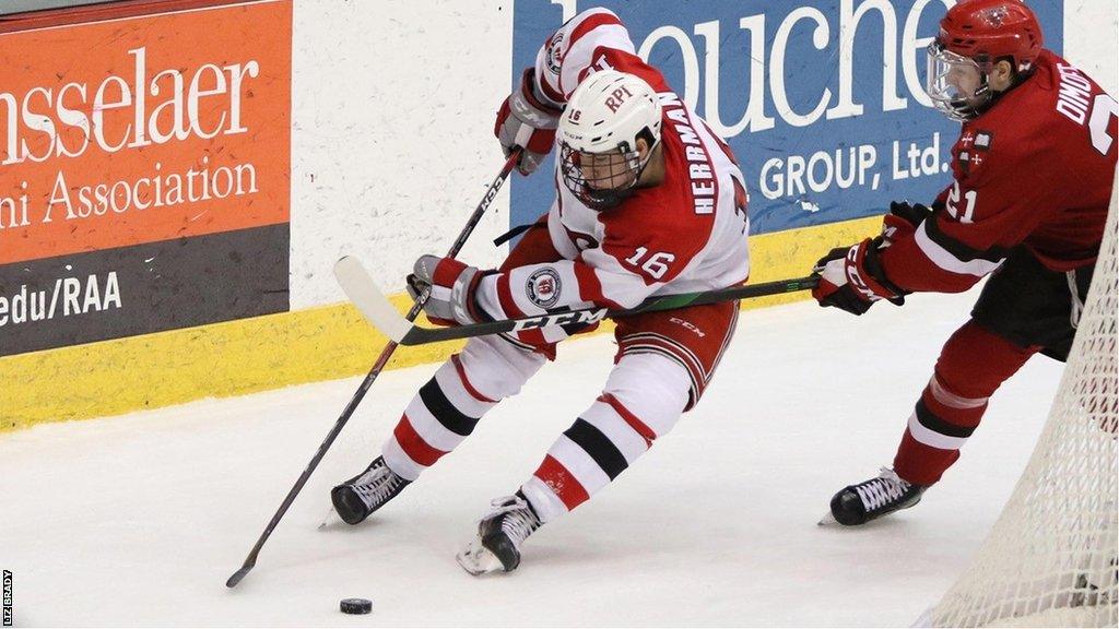 Rory Herrman in action for Rensselaer Polytechnic Institute