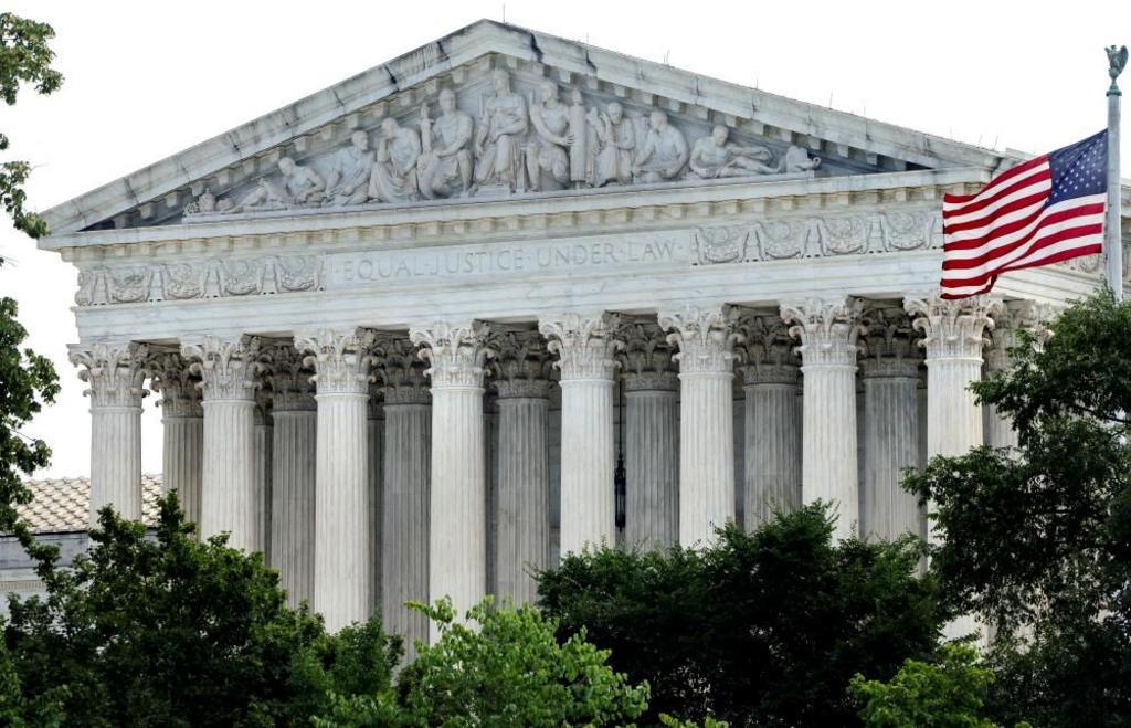 The front of the US Supreme Court building is seen in Washington, DC