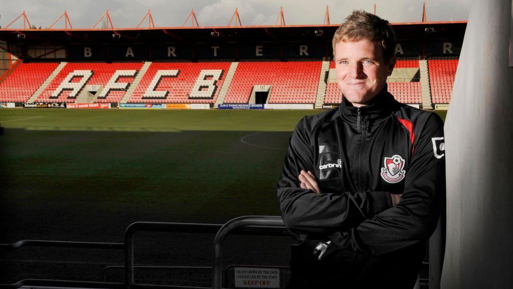 Eddie Howe poses for a photo as Bournemouth manager in 2009