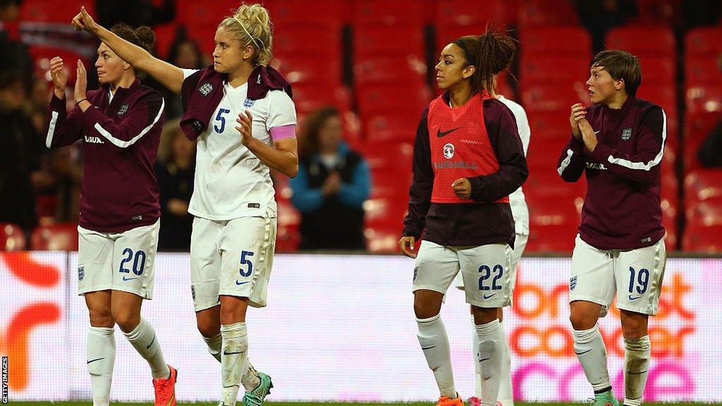 Jess Clarke alongside former England captain Steph Houghton