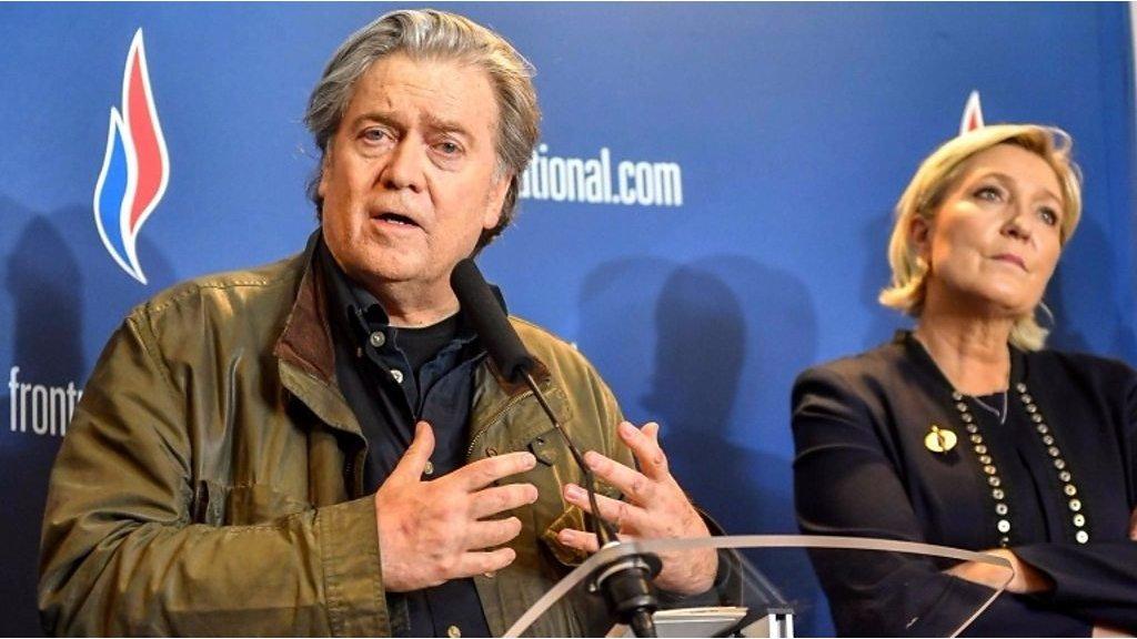 Steve Bannon and Marine Le Pen