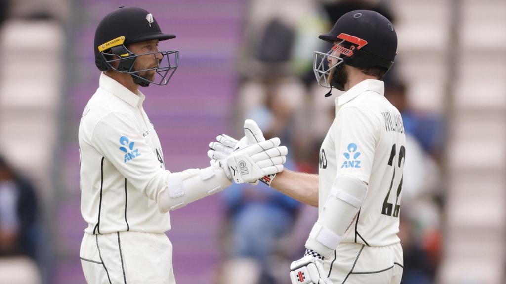 New Zealand's Devon Conway and Kane Williamson