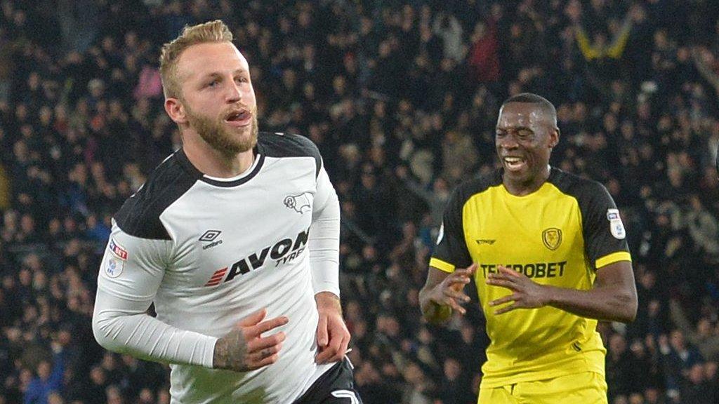 Johnny Russell celebrates for Derby