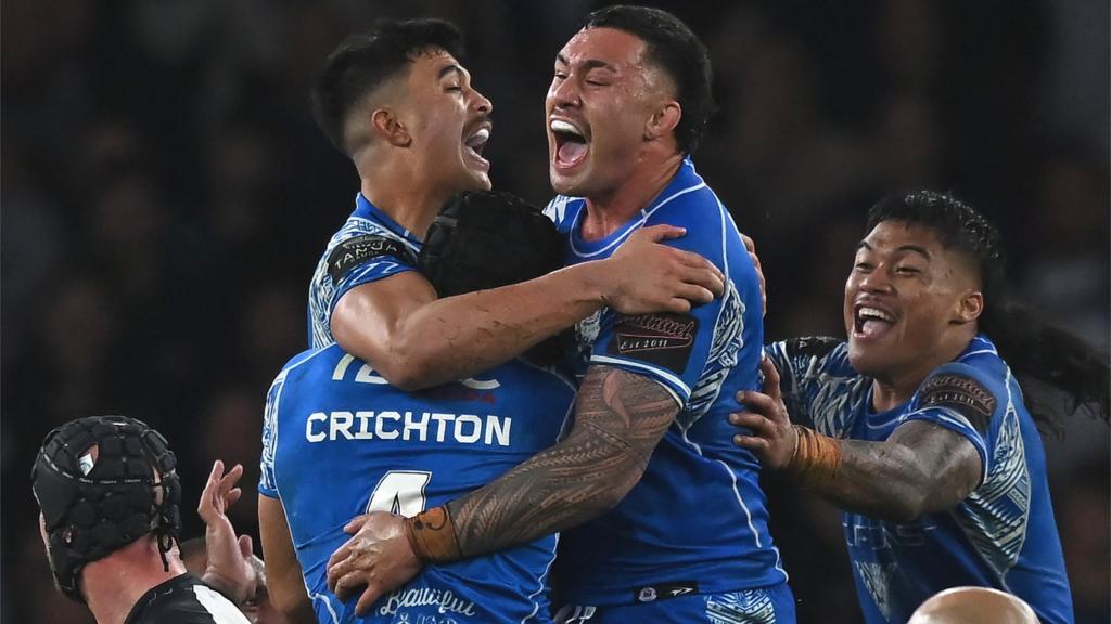 Samoa celebrate victory