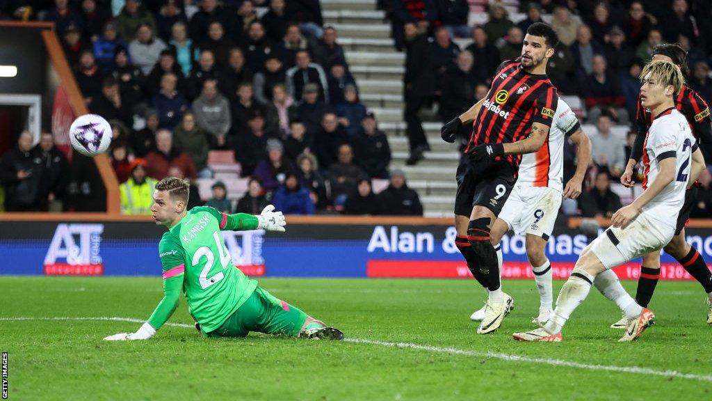 Dominic Solanke scores for Bournemouth against Luton